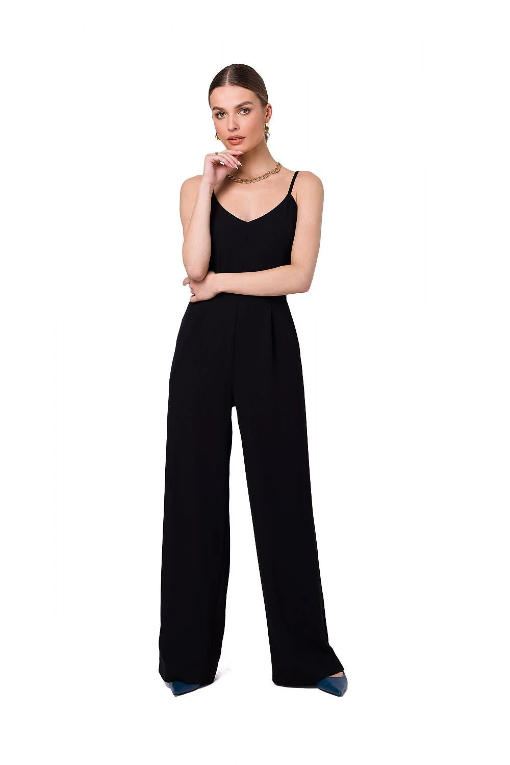 Combinaison élégante Stylove pour femmes, style minimaliste, bretelles fines, fermeture dissimulée, polyester 95% elasthanne 5%, taille ajustable, occasion bureau dîner
