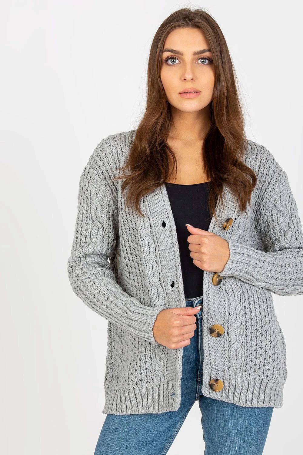 Cardigan Femme Rue Paris Classique Confortable Coupe Droite Manches Longues Fermeture Boutons Encolure V Finitions Élégantes Matériaux Doux Occasions Casuelles