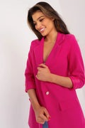 Veste Blazer Femme Fuchsia Moderne Chic Coupe Finitions Élégantes Matière Synthétique Haute Qualité