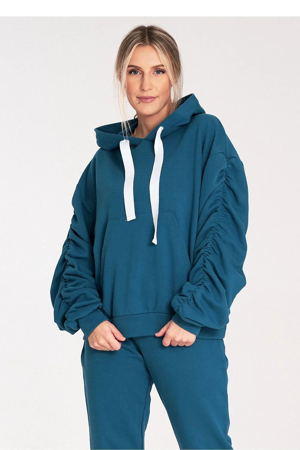 Sweatshirt Figl Casual Set Women Duck Blue Cotton Hood Long Sleeves Pants Streetwear Comfort Everyday Use