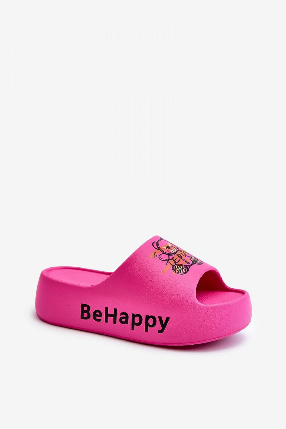 Sandales pour femmes style décontracté design moderne semelle épaisse couleur rose imprimé ourson matériau EVA confortable été 2023