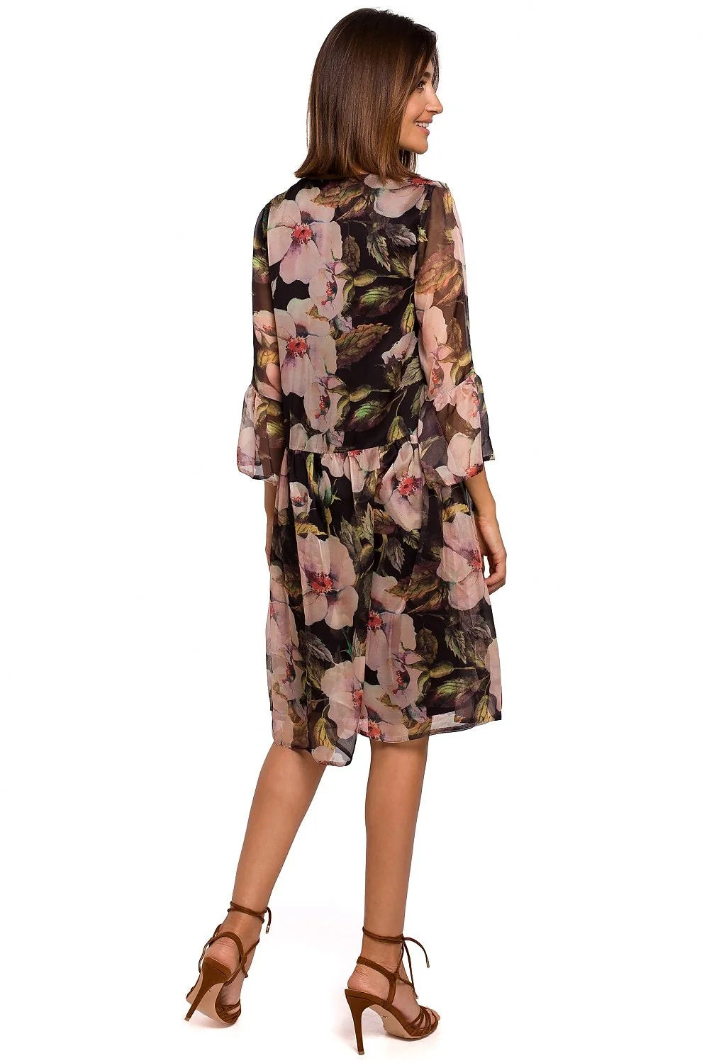 Robe de jour en mousseline de soie fleurie ample élégante pour femmes journées chaudes 2023