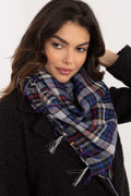 Foulard femme plaid classique en laine mélange franges doux confort protection froid occasions multiples porté écharpe accessoire mode hiver