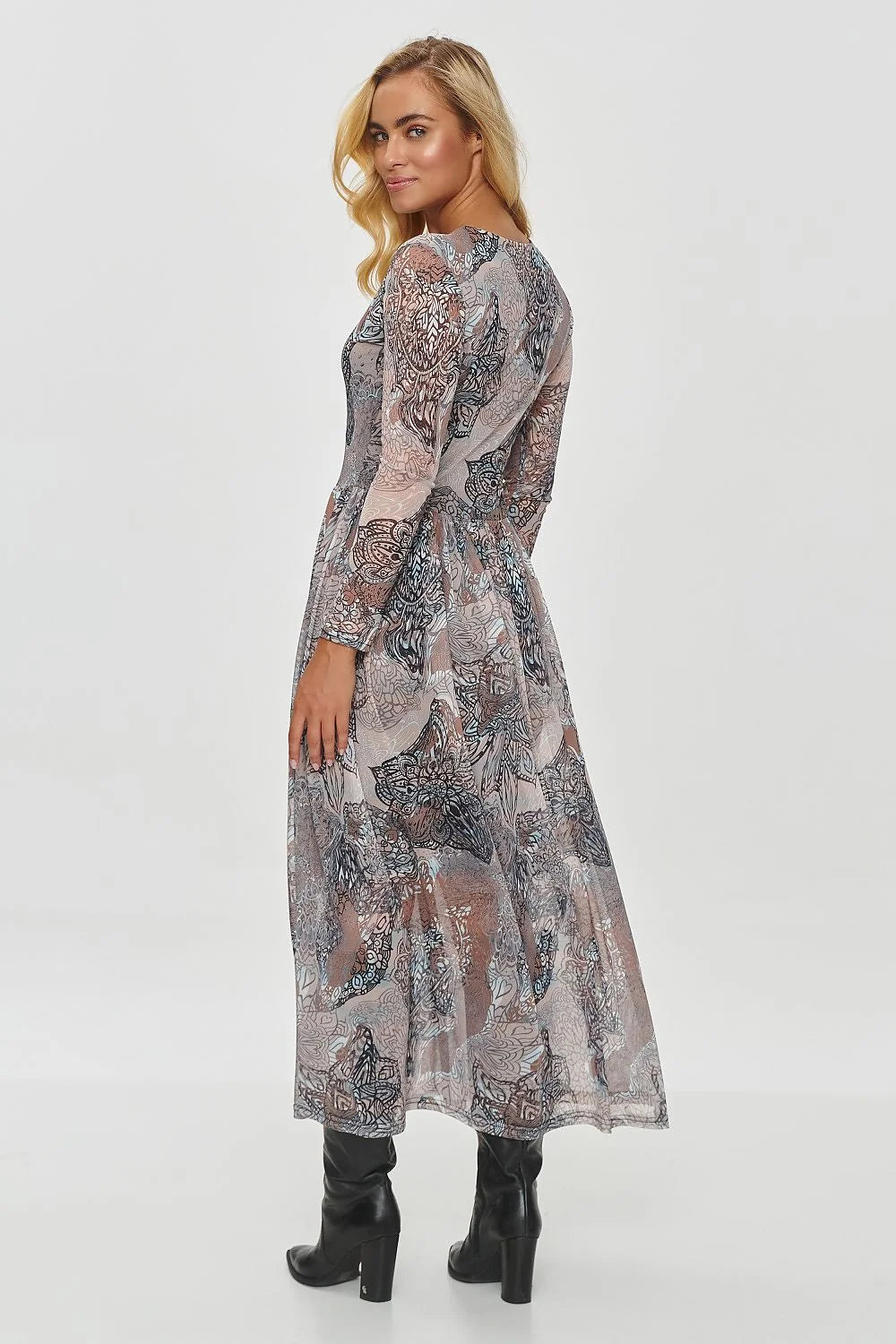 Robe longue pour femmes robe de jour Makadamia motifs floraux tissu léger aérien coupe ajustée taille élégante robes