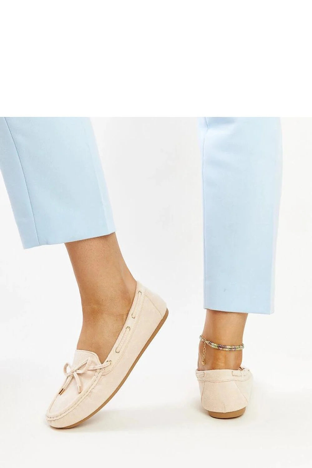 Mocassins pour femmes élégants style classique intemporel rose pâle bout rond confortable occasion quotidien décontractée