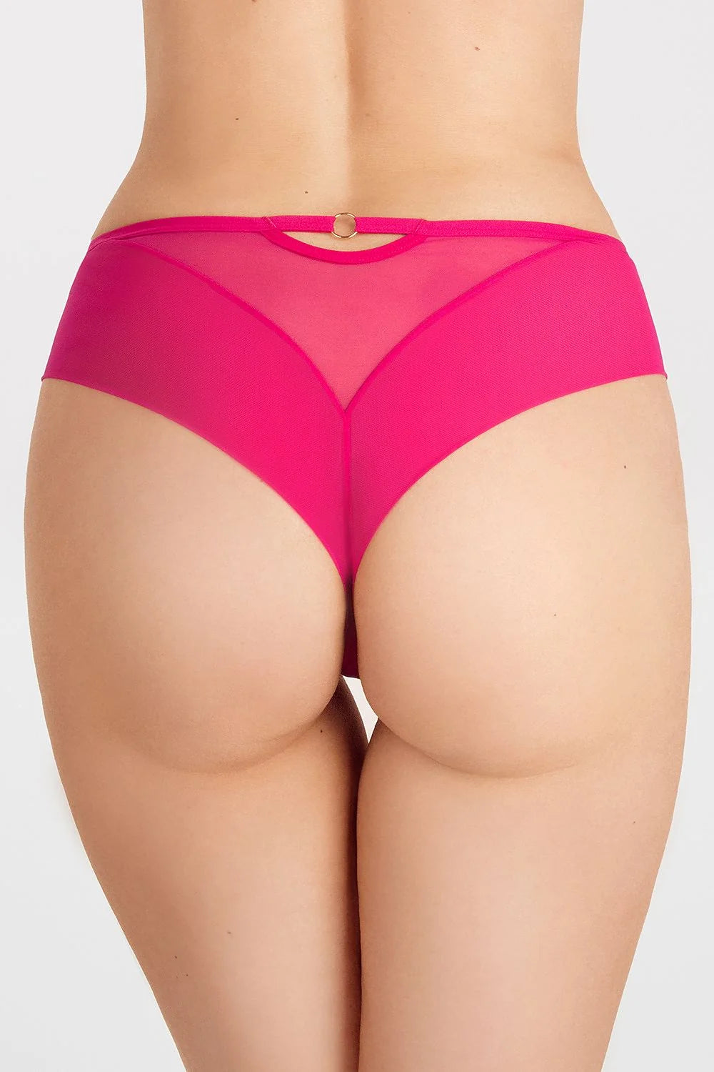 Culottes brésiliennes Gorsenia dentelle floral fuchsia élasthanne polyamide taille ajustable femmes mode lingerie élégante