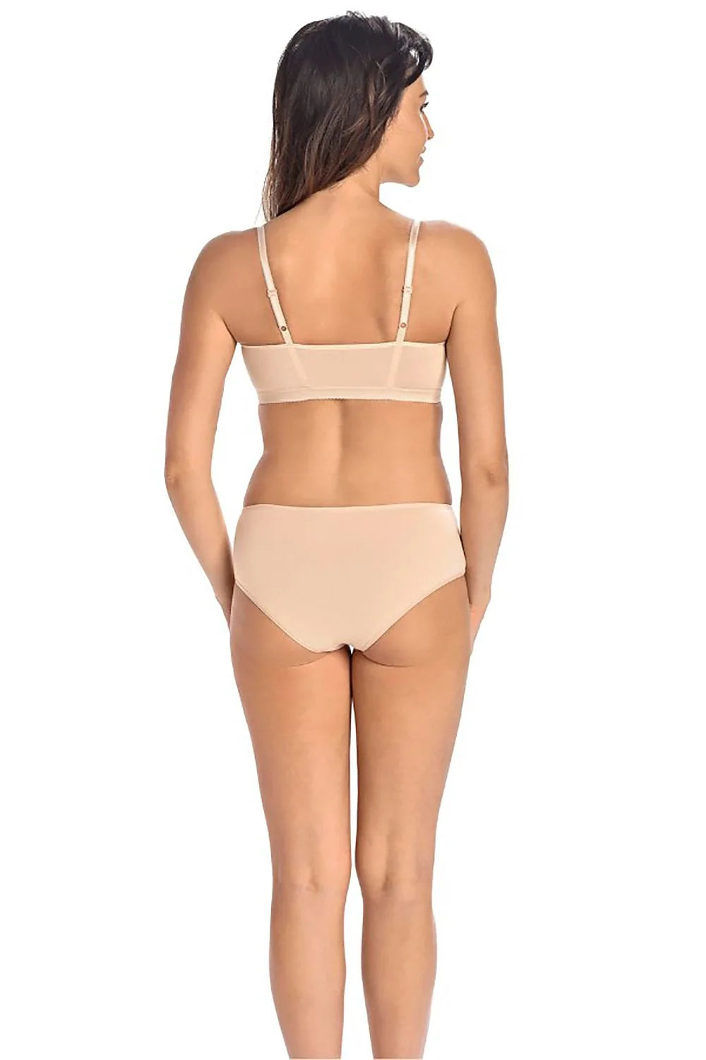 soutien gorge Soft Teyli coton élasthanne beige sans armature bonnets moulés lisse couture verticale bretelles réglables bande maintien invisible quotidien