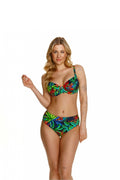 Ensemble de maillot de bain tropical femme design vibrant palmes florales bustier bikini bas classique plage été
