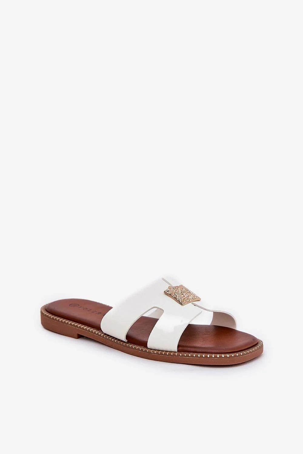 Mules en simili cuir à plateforme pour femme, style moderne, confortable, talon plat, sandales ouvertes, look estival