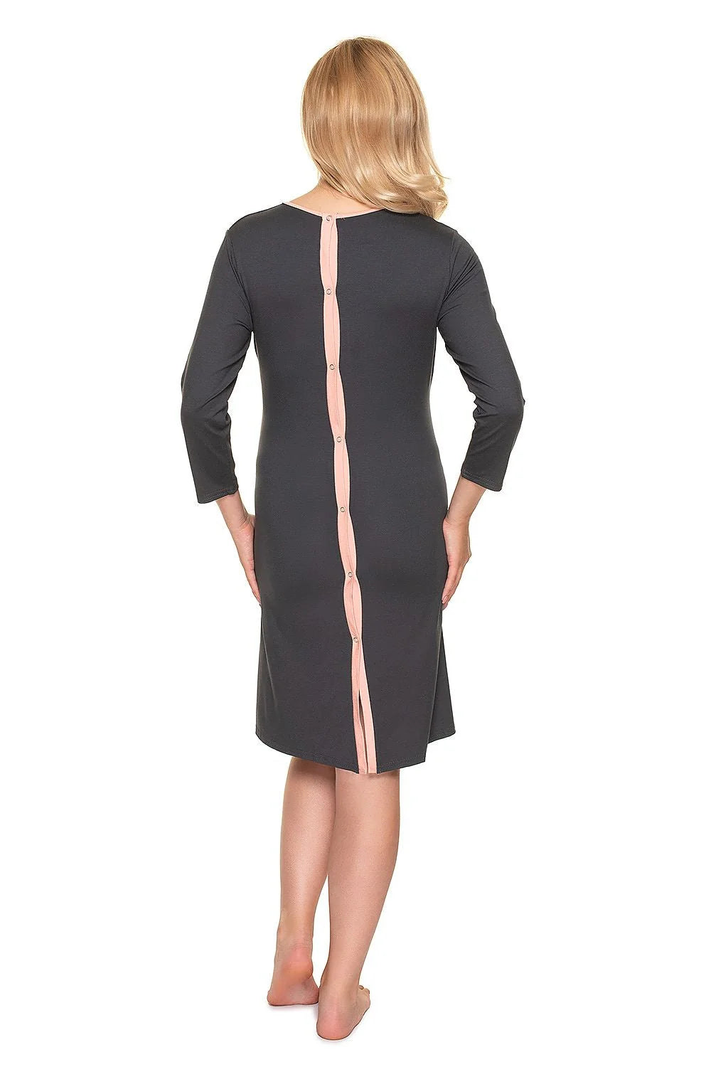 Robe de maternité jersey élégante et confortable avec boutons-pression pour futures mamans modernes et stylées