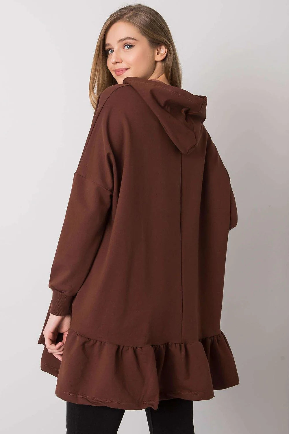 Sweat à capuche oversize coton blanc confortable tendance manches longues pour style décontracté féminin chic