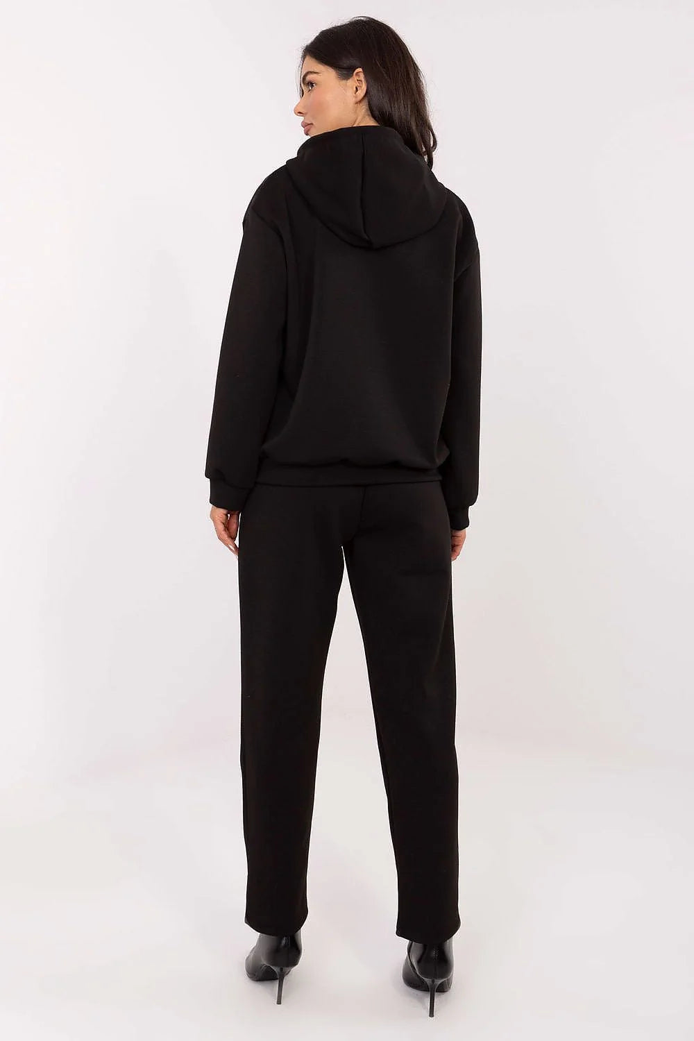 ensemble survêtement femme élégant sweat capuche zip poches broche pantalon taille haute fuselé matelassé nylon molleton viscose stretch confortable chic