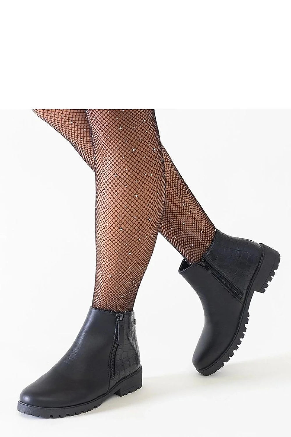 Bottines élégantes pour femmes en cuir synthétique effet crocodile noir talon confortable Chelsea boots occasionnels