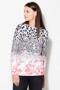 Top manches longues polyester style casual imprimé léopard floral chic et décontracté pour femmes modernes