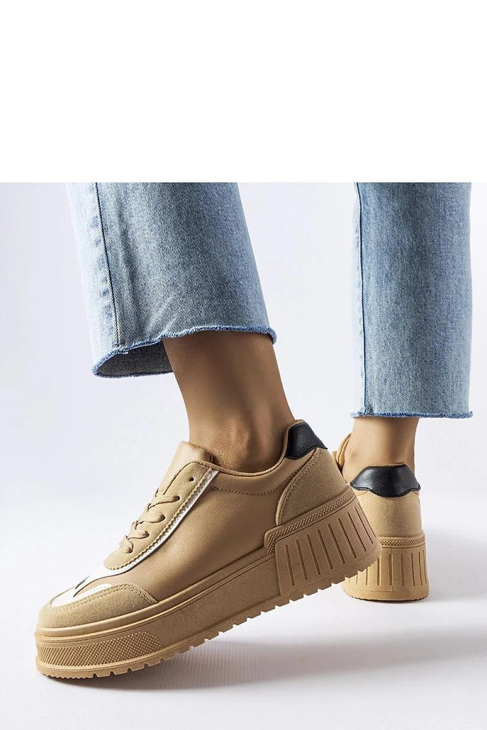 Baskets Solea beige modernes femmes semelle épaisse cuir écologique confortable style urbain printemps été