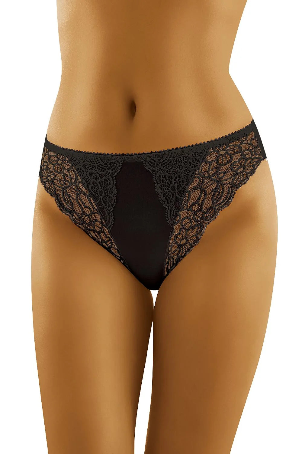 Culotte dentelle florale blanche élégante sexy échancrée confort maintien lingerie féminine transparente raffinée