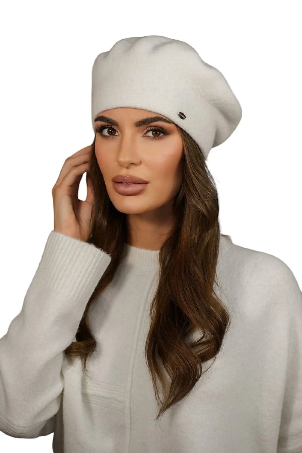 Béret Kamea en laine pour femme, style classique, couleur écru, élégance intemporelle, accessoire hiver, doux et confortable