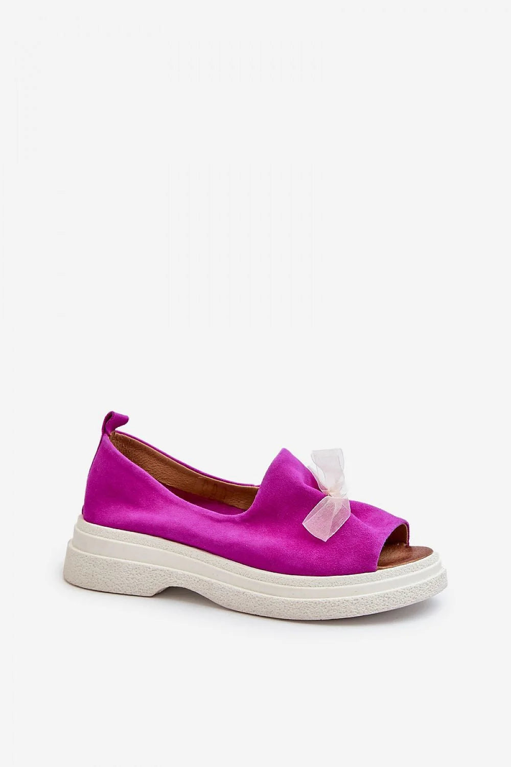 Sandales femmes cuir suédé magenta style audacieux peep-toe semelle épaisse confortable occasion soirée été