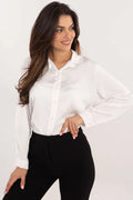 Chemise manche longue blanc satinée coupe ajustée col classique boutons fins femmes élégance polyvalence mode