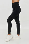 Leggings longues noir design épuré haute taille matériau doux stretch élégance confort cheville femme mode