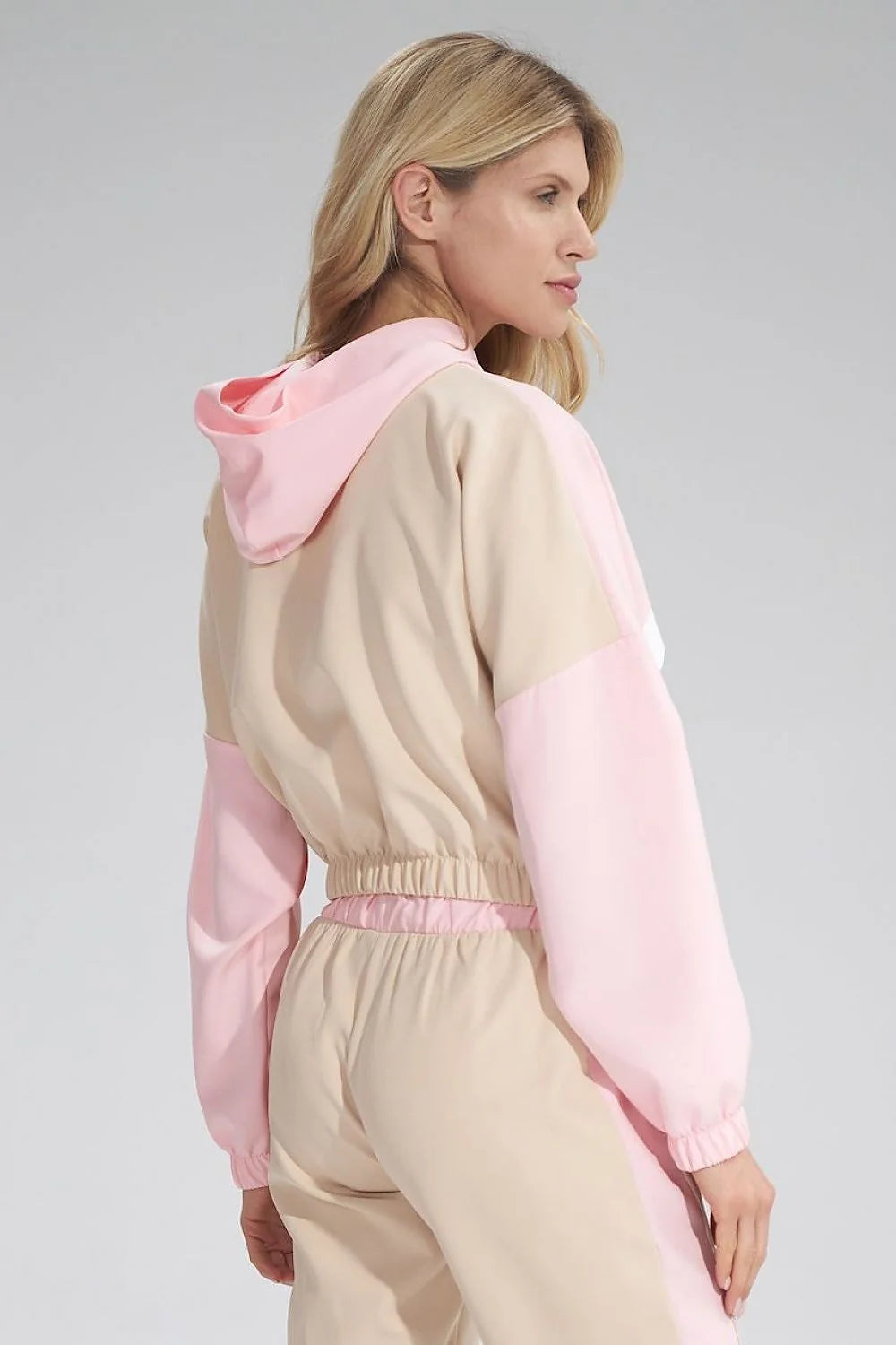Ensemble sportif femme polyester athleisure confortable chic capuche élastique rose noir blanc survêtement