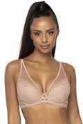 Soutien-gorge push-up dentelle floral élégant coton élasthanne polyamide nude féminin occasion spéciale