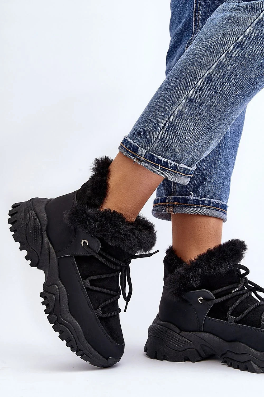 Bottes trappeur Step in style pour femme en cuir écologique, fourrure, semelle crantée, style moderne, confort, mode