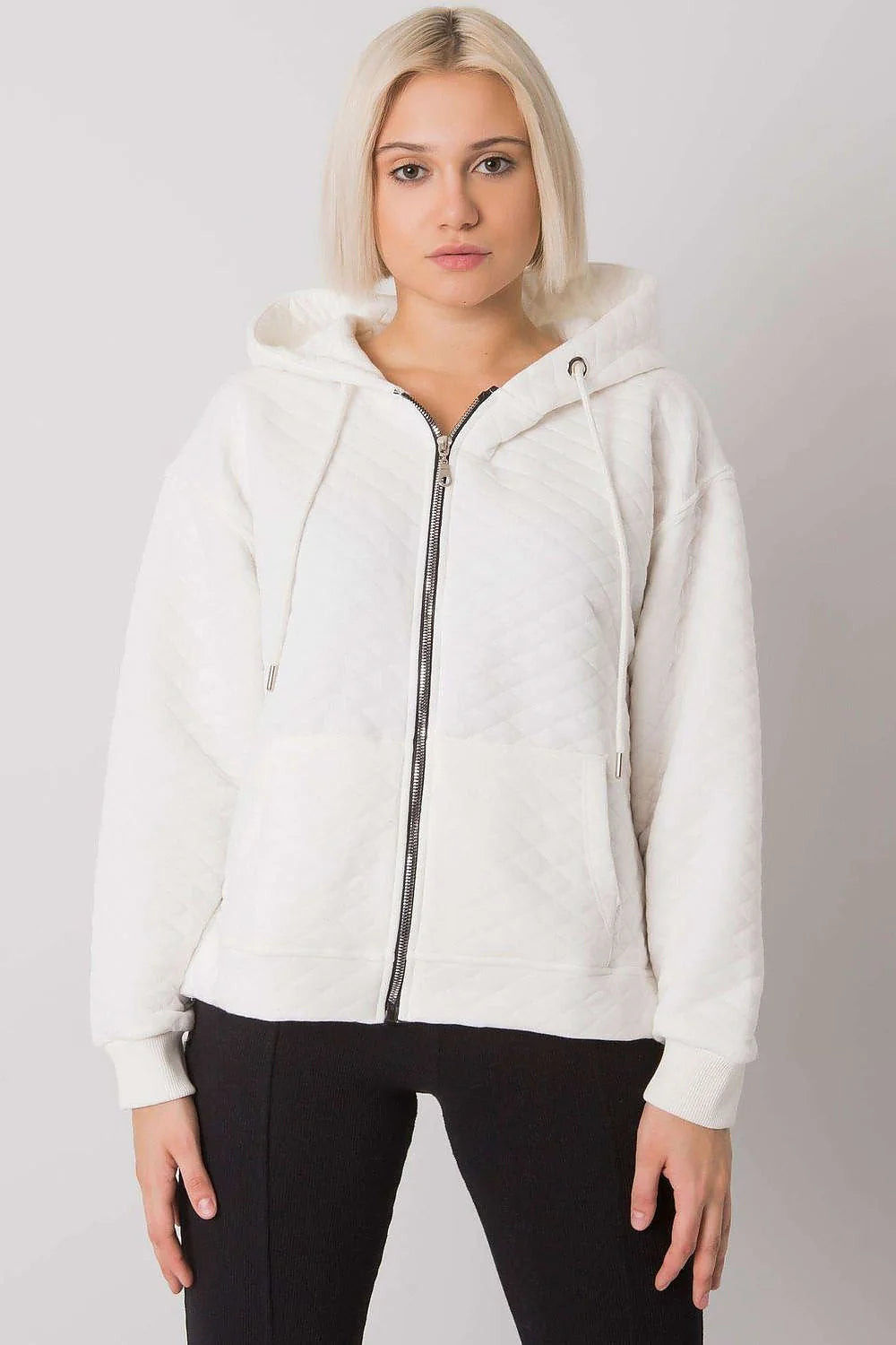 Sweat à capuche matelassé coton vert kaki style décontracté confort chic pour femmes urbaines