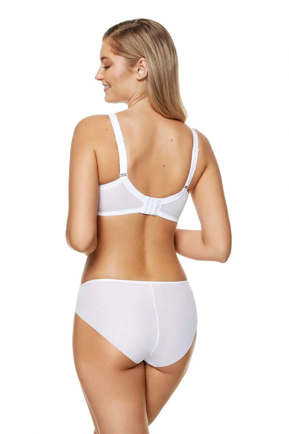 ensemble lingerie féminin tulle transparent broderie florale blanc soutiengorge balconnet armatures bretelles réglables culotte taille basse échancrée élégant