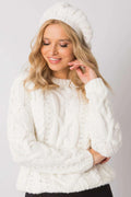 Ensemble pull béret maille torsadée blanc cosy chic hiver mode femme élégance confort chaleur