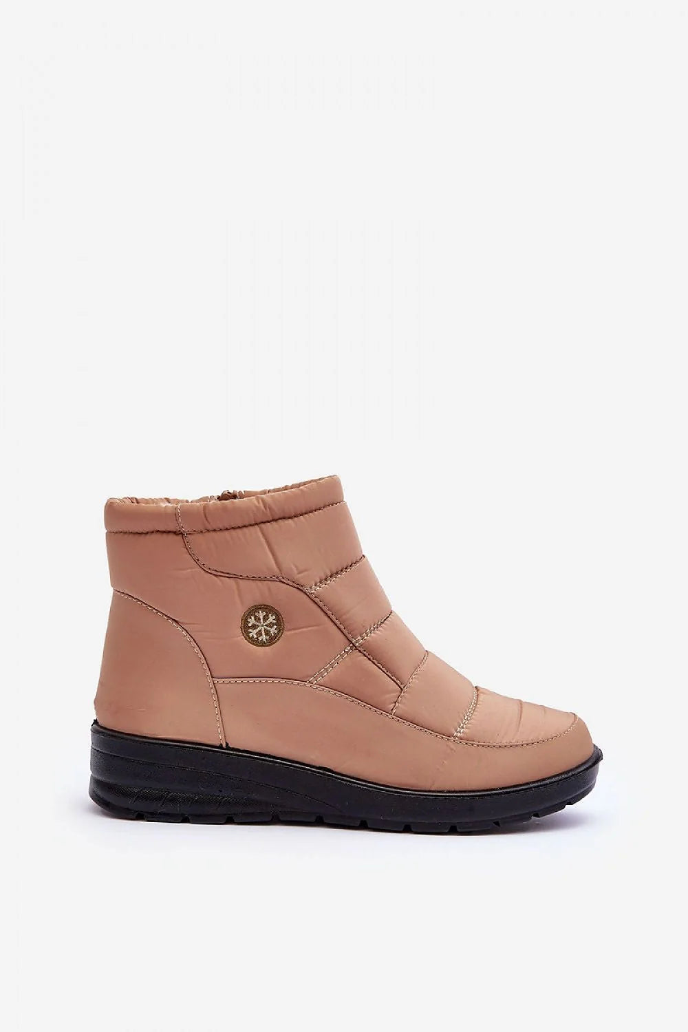 Bottes de neige Step in style femmes design moderne fonctionnel matelassé beige clair semelle caoutchouc noir