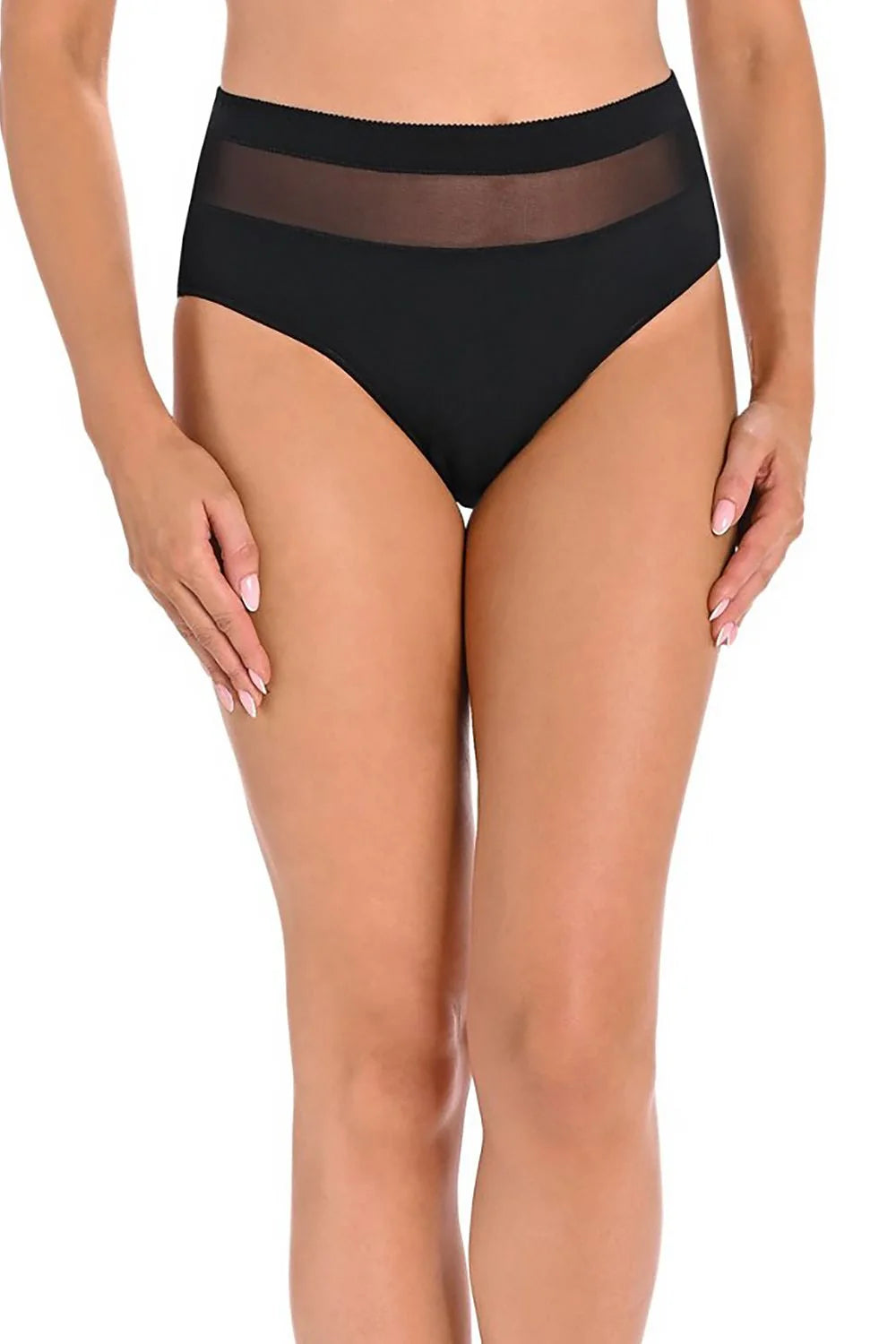 Culottes haute Teyli modernes élégantes coton élasthanne noir beige bandes transparentes maintien confort femmes