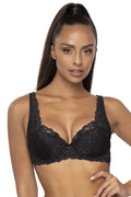 Soutien-gorge féminin rembourré en dentelle noire, coupe push-up, bretelles ajustables, maintien optimal, occasion quotidienne et soirée, lingerie élégante pour femme