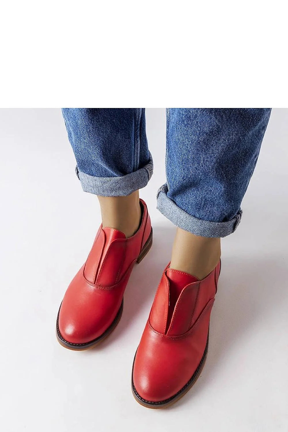 Mocassins basses pour femmes en cuir rouge Derby classique mode élégance style moderne occasion quotidienne talon bas