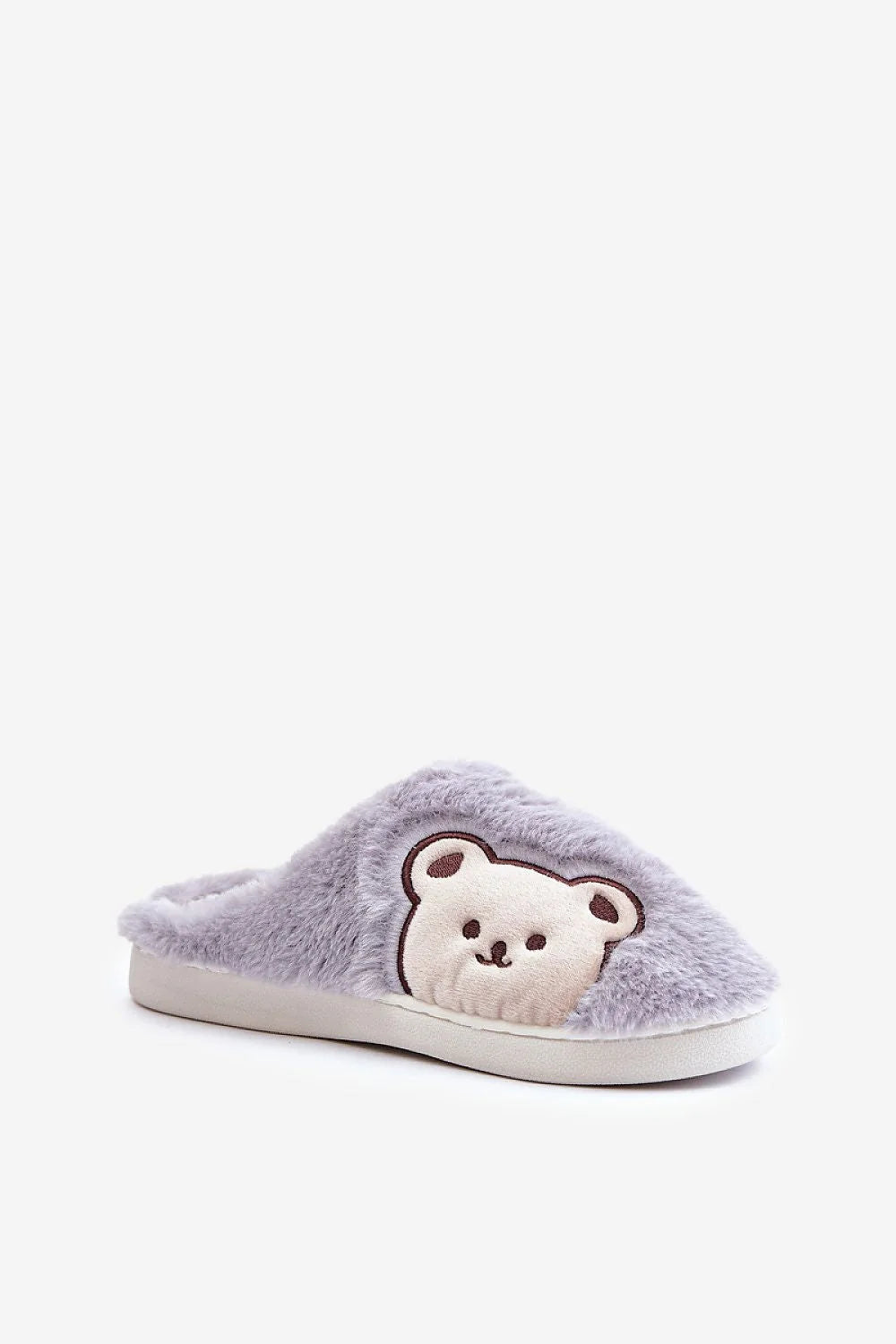 Pantoufles en fausse fourrure pour femmes, style mignon, motif ours, intérieur doux, confort optimal, idéal pour la maison