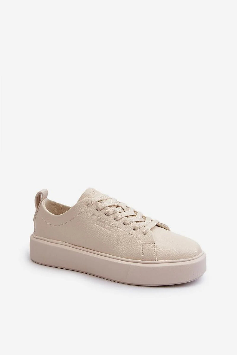 Chaussures de sport pour femmes design minimaliste cuir écologique semelle MEMORY FOAM SYSTEM beige plateforme moderne confortable