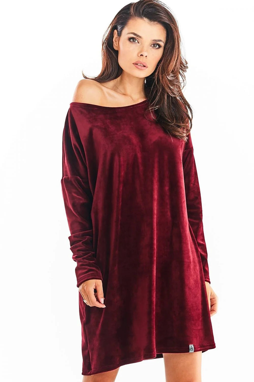 Nuisette en velours bordeaux élégante et confortable manches longues coupe ample pour occasions semi-formelles