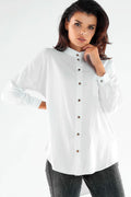 Chemise manche longue awama femme style classique élégance intemporelle coupe ample matières douces confort tailles variées