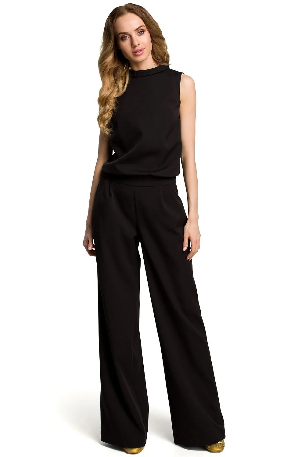 Ensemble pantalon et haut noir fluide élégant classique pour femmes modernes mode chic polyvalente