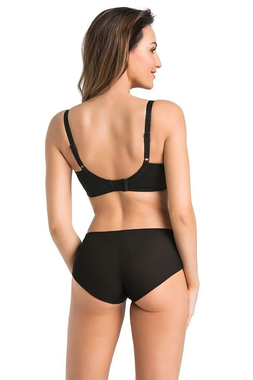 Culotte haute féminine en tulle noir dentelle florale taille haute ajustée confortable lingerie fine pour femme