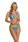 Maillot de bain deux pièces femmes couleurs vives design exotique brassière ajustable bikini tissu élasthanne polyester plage piscine