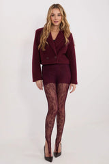 leggings femmes bordeaux dentelle viscose élasthanne stretch taille moyenne fuselés revers bas jambe doublure coupe minimaliste ajustés