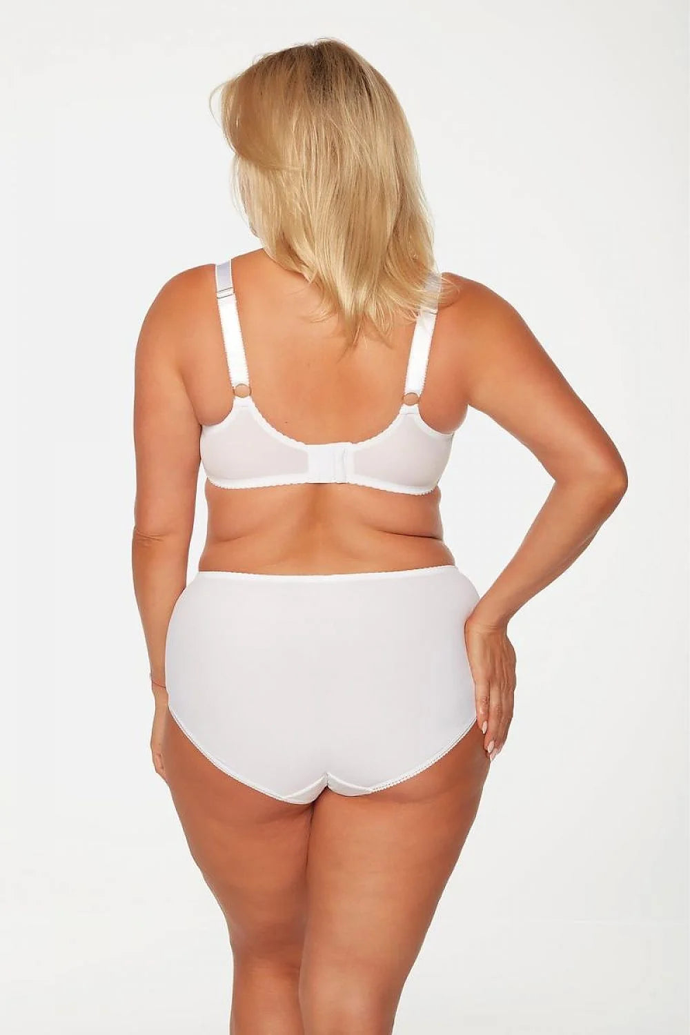 Ensemble de lingerie féminine élégant style balconnet dentelle microfibre culottes couvrantes blanc ajustables maintien confort femme