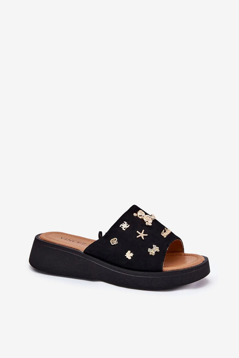 Sandales femmes Vinceza plateforme daim naturel style moderne broches dorées design élégant confort maximal occasion estivale