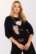 Chemisier Relevance Femme Chemisier Casual Élégance Imprimé Floral Coton Élasthanne Manches 3/4 Noir Blanc Rose Pâle