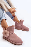Bottes de neige pour femmes en daim rose Step in Style fourrure plateforme confort moderne coupe mi-hauteur
