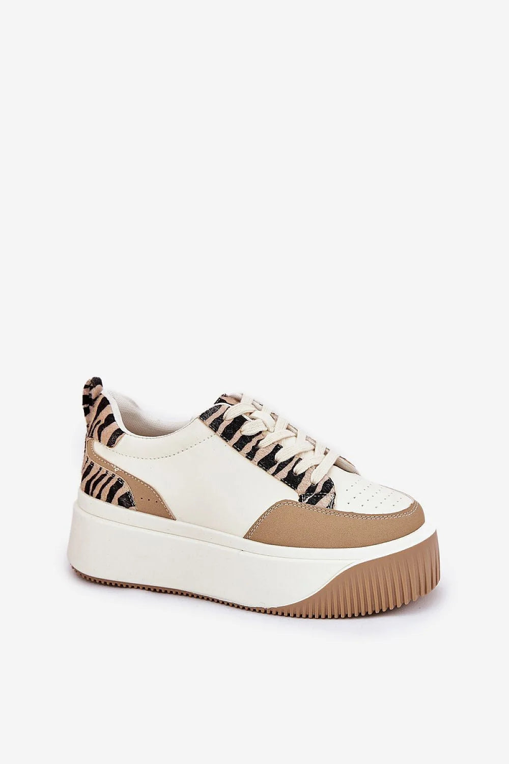 Chaussures de sport femmes plateforme massive motif animalier cuir suédé écologique confort moderne style urbain