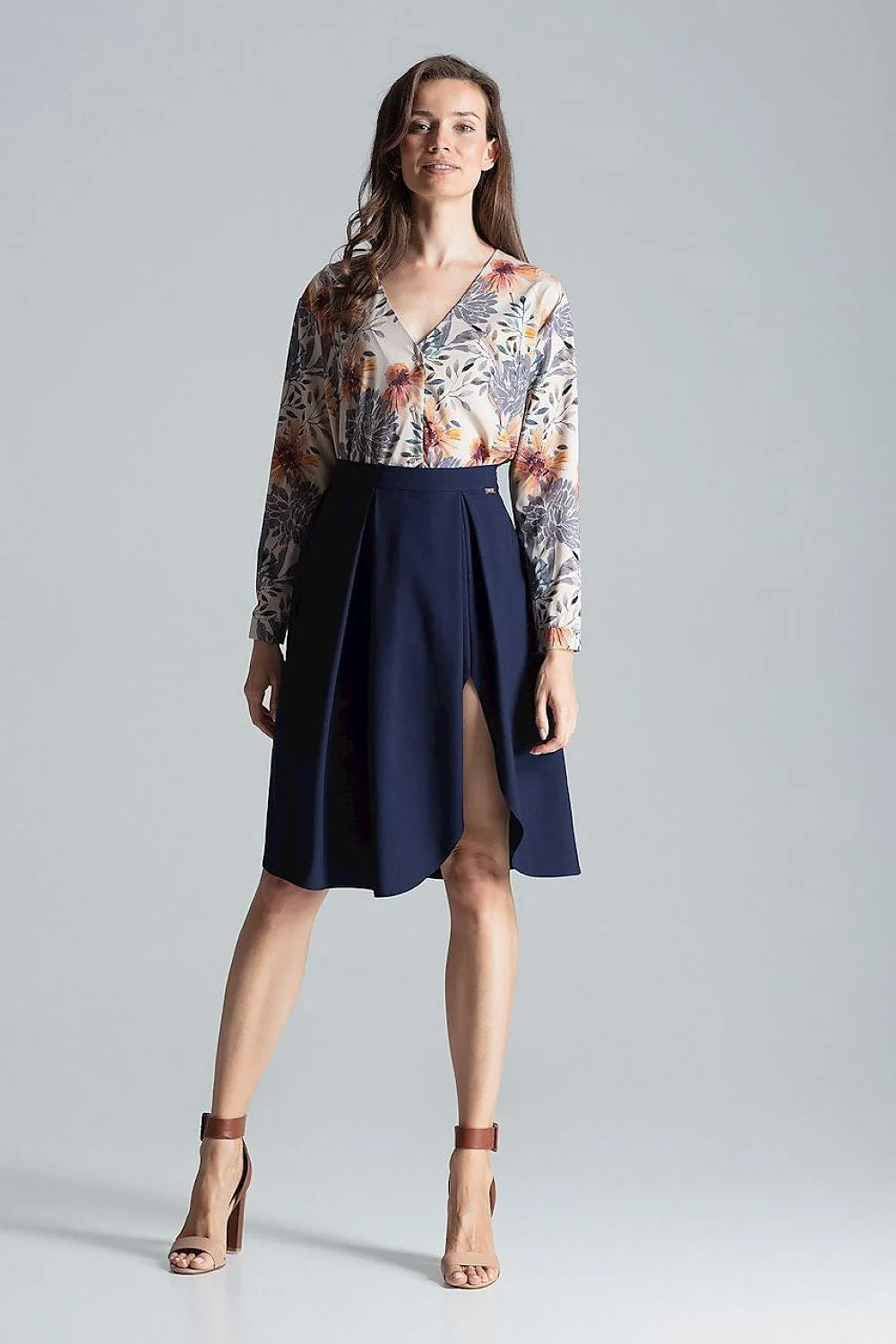 Jupe évasée polyester rouge bordeaux chic et élégante taille ajustable femme mode tendance moderne