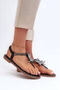sandales féminines élégantes ouvertes cristaux noirs simili cuir confort plateforme bride arrière élastique entredoigt semelle marron strass florale