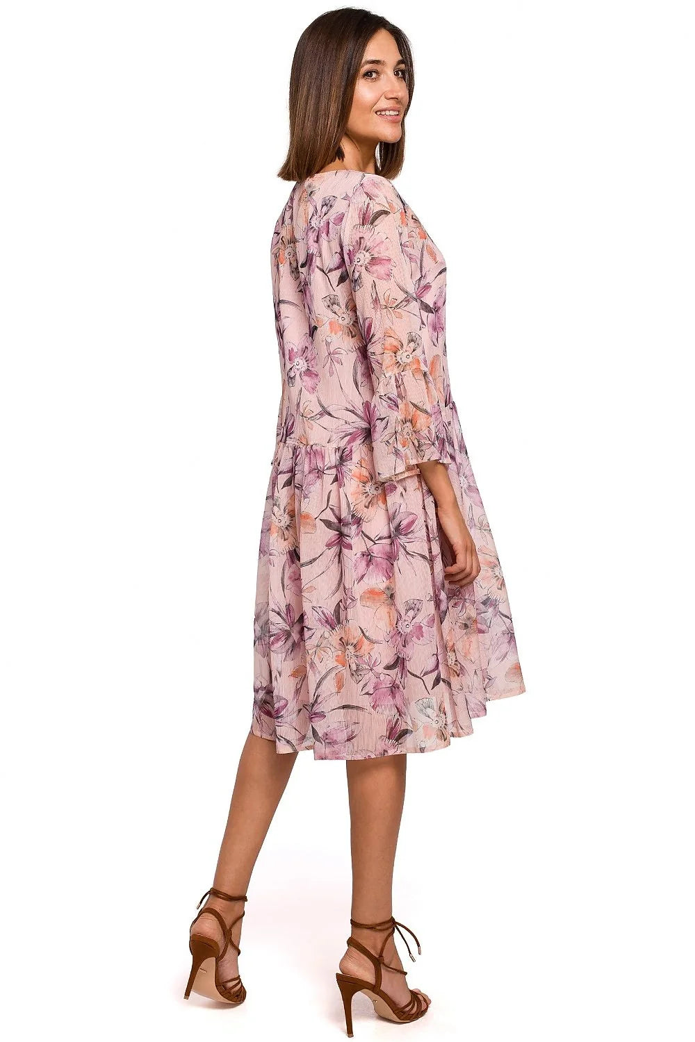 Robe de jour en mousseline de soie fleurie ample élégante pour femmes journées chaudes 2023